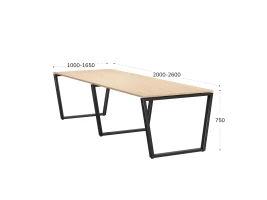 Cтол для переговоров, на V-обазном каркасе 2100x1450x750 RM082-210x145 Вяз Швейцарский светлый/Черный