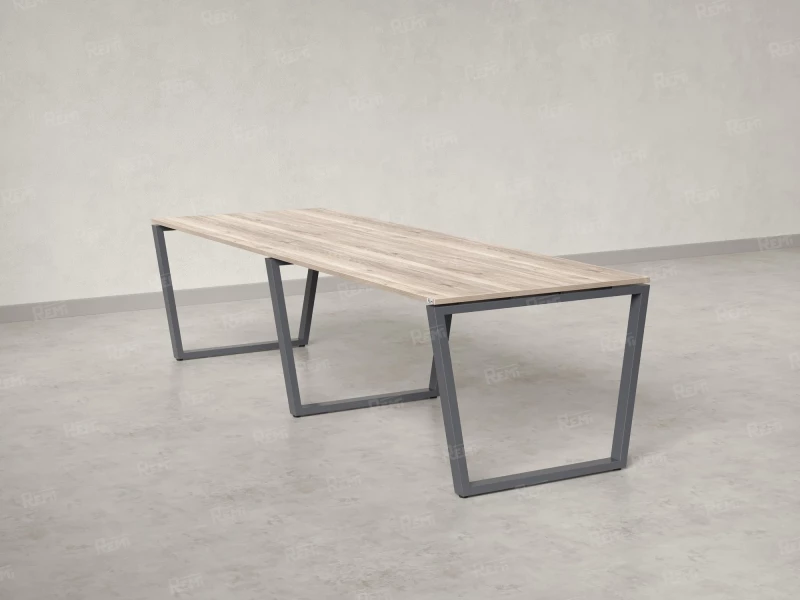 Cтол для переговоров, на V-обазном каркасе 2300x1400x750 RM082-230x140 Дуб Маувелла/Серый