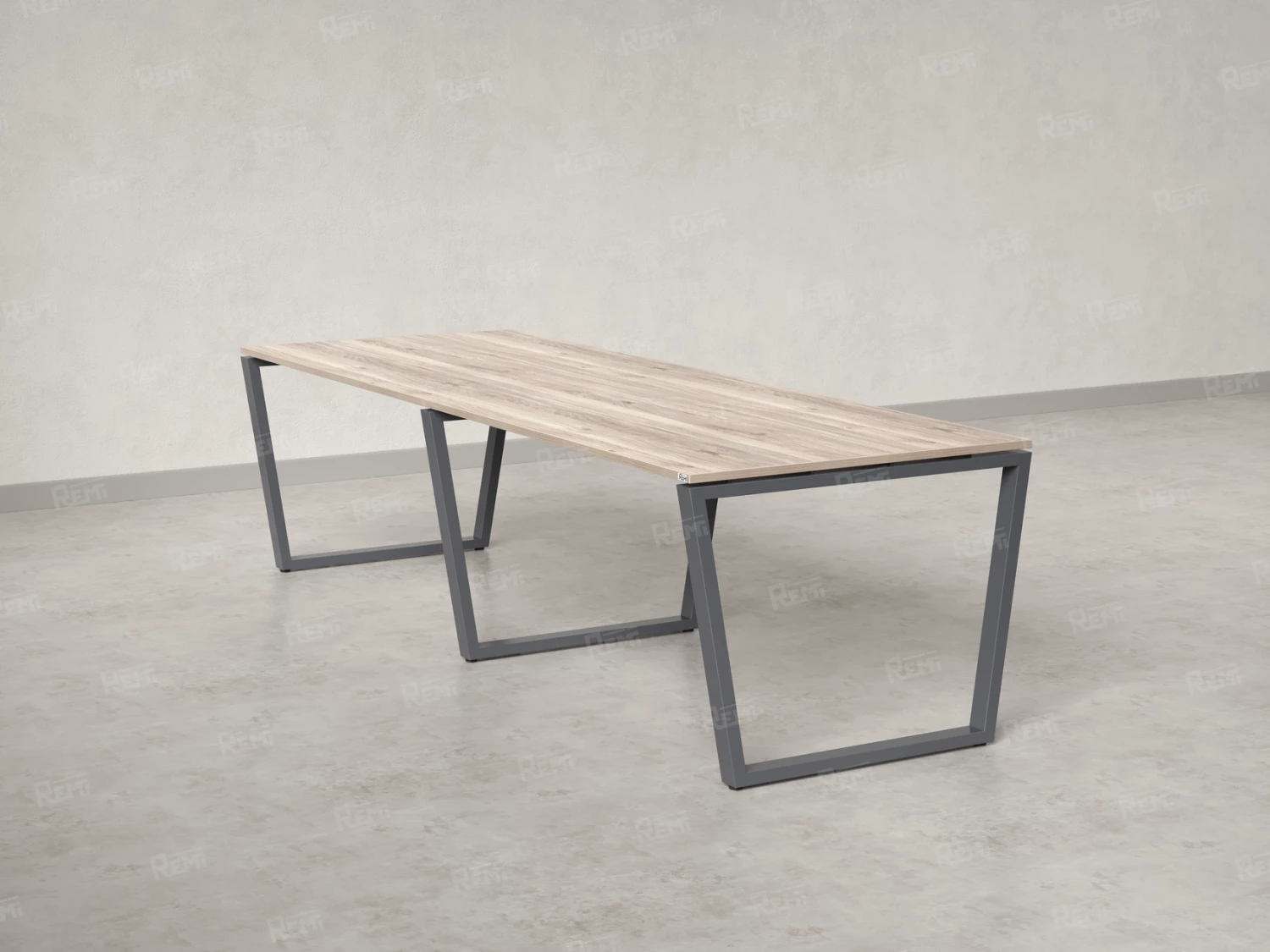 Cтол для переговоров, на V-обазном каркасе 2600x1250x750 RM082-260x125 Дуб Маувелла/Серый