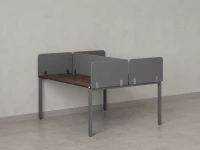 Бенч-система, 2 рабочих места, на П-образных опорах, 5 тканевых экрана 1400x1200x750 RM165-3-14x12 Дуб Апрельский шоколад/Серый