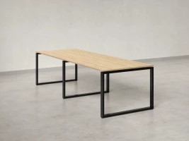 Cтол для переговоров, на О-обазном каркасе 2200x1250x750 RM081-220x125 Вяз Швейцарский светлый/Черный