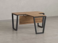 Стол с брифингом с парящей столешницей на U-образных опорах с экраном ЛДСП RM047-12x7 1200x1900x750 Дуб Юстус/Серый