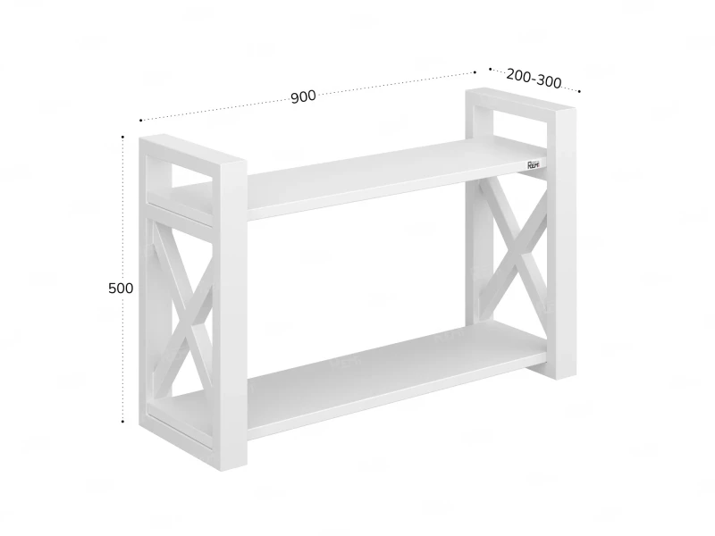 Полка настенная 900x200x500 RM196-90x20 Белый/Белый