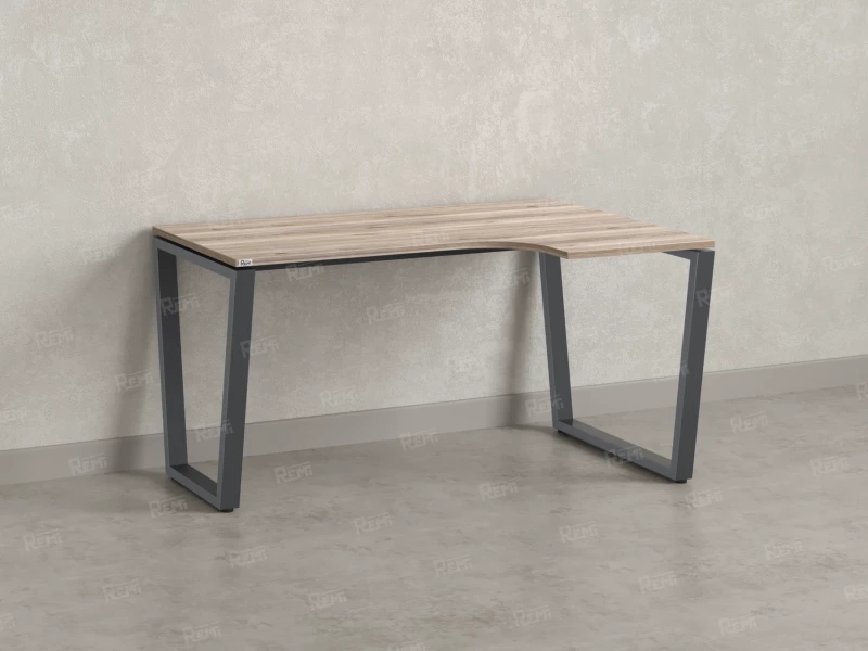 Стол угловой, U-опора, правый 1800x700/900x750, RM050-18x7-9 Дуб Маувелла/Серый