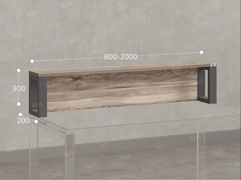 Надстройка для стола 1600x200x300 RM208-160x40 Дуб Маувелла/Серый