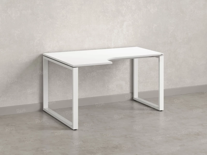 Стол угловой, О-опора, левый 1800x900/1200x750, RM055-18x9-12 Белый/Белый