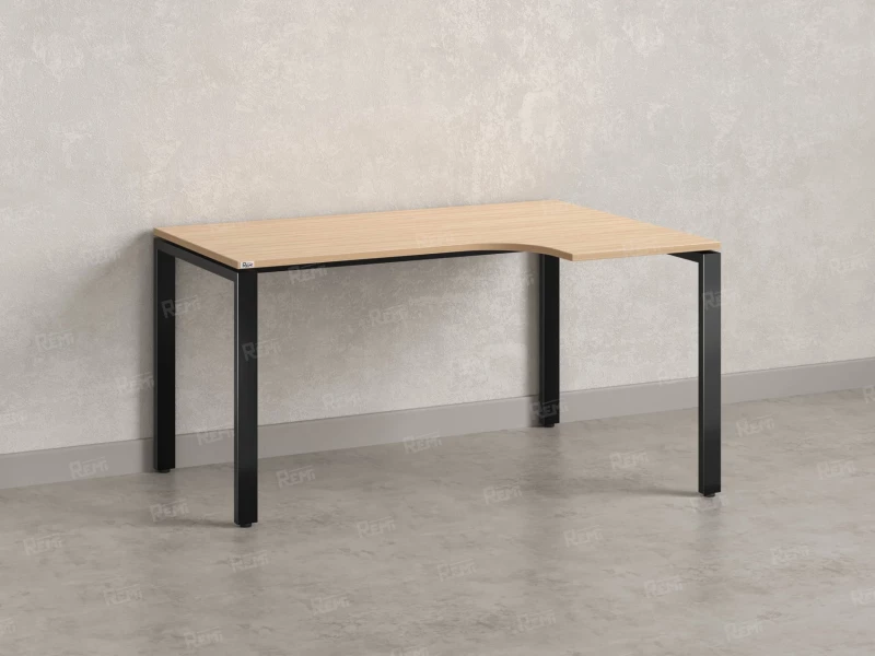 Стол угловой, П-опора, правый 1800x600/900x750, RM052-18x6-9 Вяз Швейцарский светлый/Черный