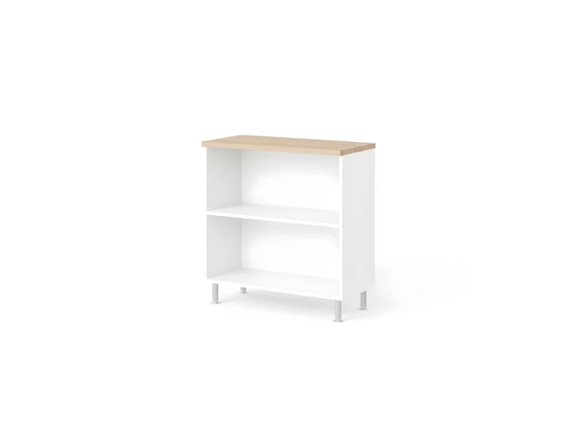 BRL RB047-90х43 Стеллаж широкий 2 уровня 900х430х930 Акация/Белый