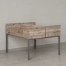 Бенч-система, 2 рабочих места, 5 ЛДСП экранов 1400x1400x750 RM165-4-14x14 Дуб Маувелла/Серый
