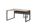 Стол угловой, экран металл, О-опора, левый 1800x700/900x750, RM056-18x7-9 Дуб Маувелла/Серый