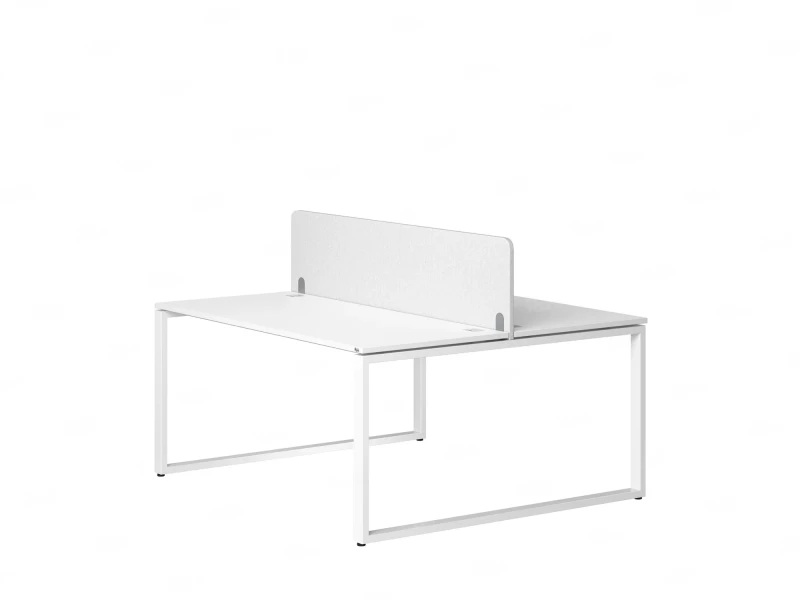 Бенч-система, 2 рабочих места, с одним тканевым экраном 1400x1200x750 RM169-1-14x12 Белый/Белый