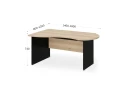 BRL RB004-140х80L Стол асимметричный левый 1400х800х740 Акация/Черный