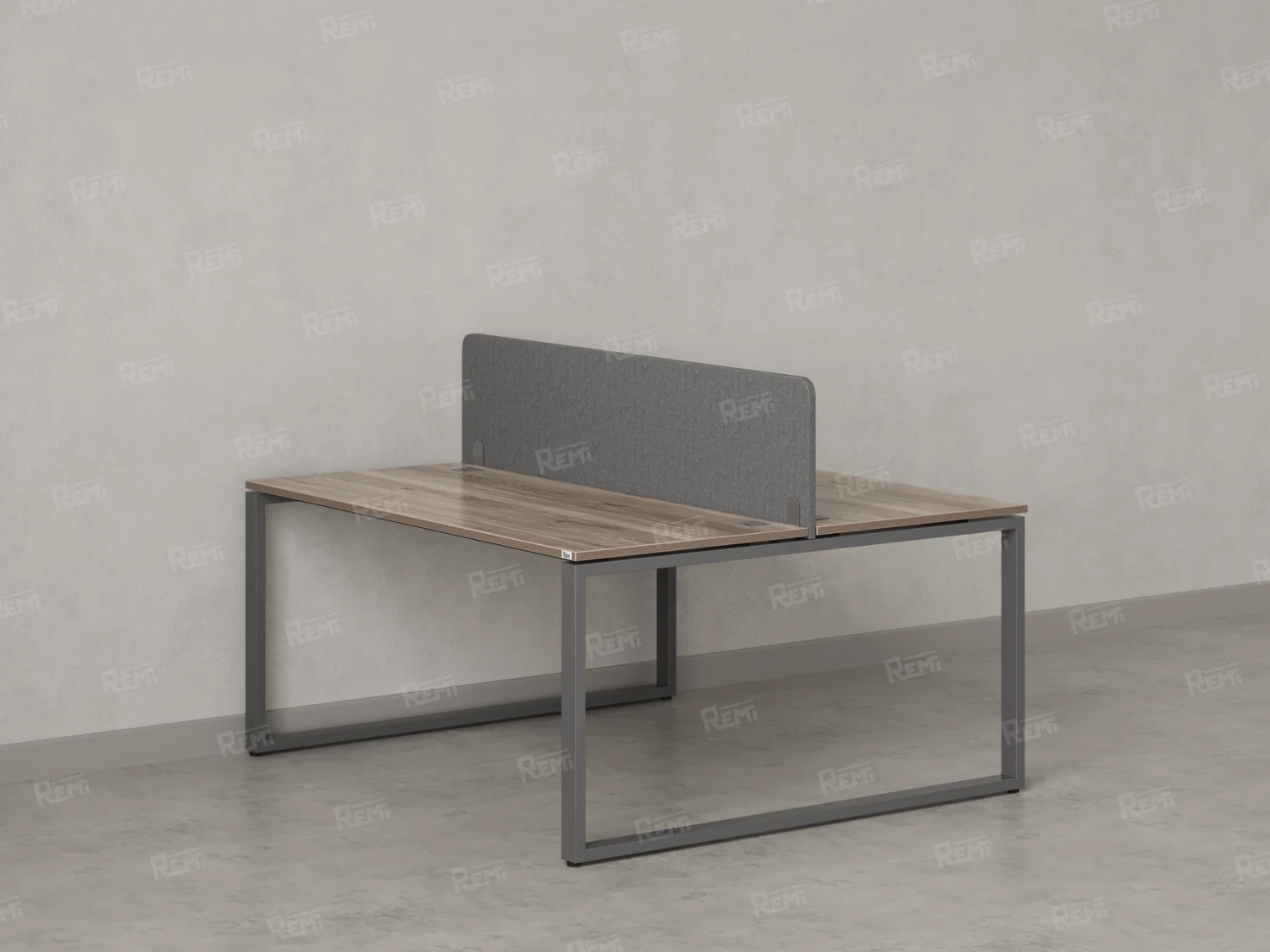 Бенч-система, 2 рабочих места, с одним тканевым экраном 1800x1200x750 RM169-1-18x12 Дуб Маувелла/Серый