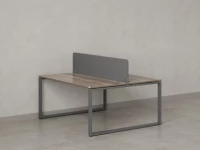 Бенч-система, 2 рабочих места, с одним тканевым экраном 1800x1200x750 RM169-1-18x12 Дуб Маувелла/Серый