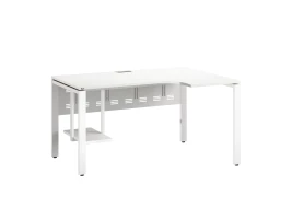 Стол угловой, экран металл, П-опора, правый 1600x900/1200x750, RM058-16x9-12 Белый/Белый