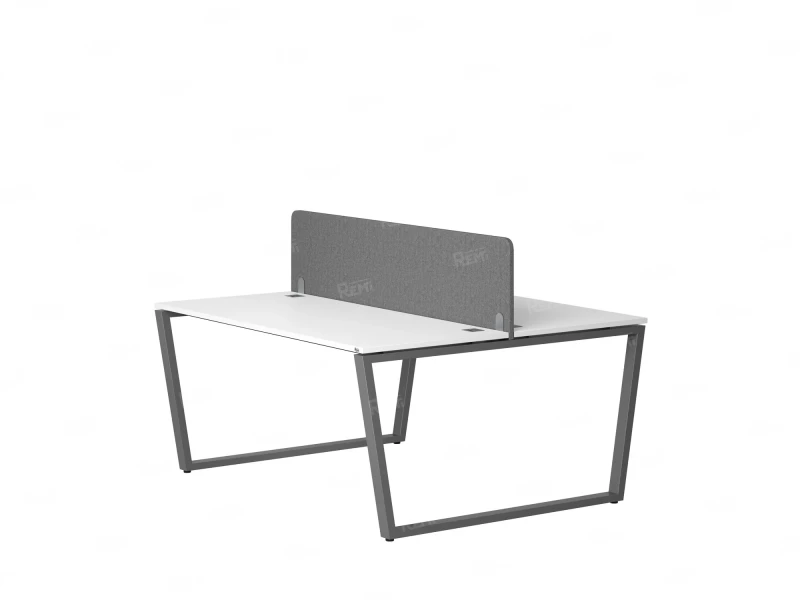 Бенч-система, 2 рабочих места, с одним тканевым экраном 1400x1200x750 RM172-1-14x12 Белый/Серый