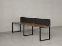 Бенч-система в 1 ряд, 2 рабочих места 2 тканевых экранов 3200x600x750 RM168-3-32x6 Дуб Юстус/Черный