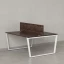 Бенч-система, 2 рабочих места, с одним экраном ЛДСП 1200x1400x750 RM172-2-12x14 Дуб Апрельский шоколад/Белый