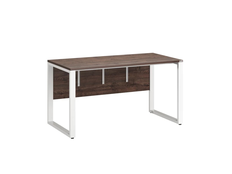 Стол прямой на О-образных опорах, экран ЛДСП 1200x800x750 RM006-12x8 Дуб Апрельский шоколад/Белый