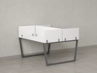 Бенч-система, 2 рабочих места, 5 ЛДСП экранов 1000x1400x750 RM172-4-10x14 Белый/Серый