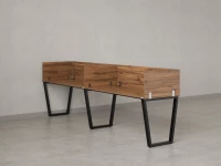 Бенч-система в 1 ряд, 2 рабочих места 5 ЛДСП экранов 2400x700x750 RM174-2-24x7 Дуб Юстус/Черный