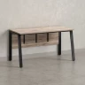 Стол прямой, Л-опора, экран ЛДСП,парящая стол-ца 2000x600x750 RM009-20x6 Дуб Маувелла/Черный