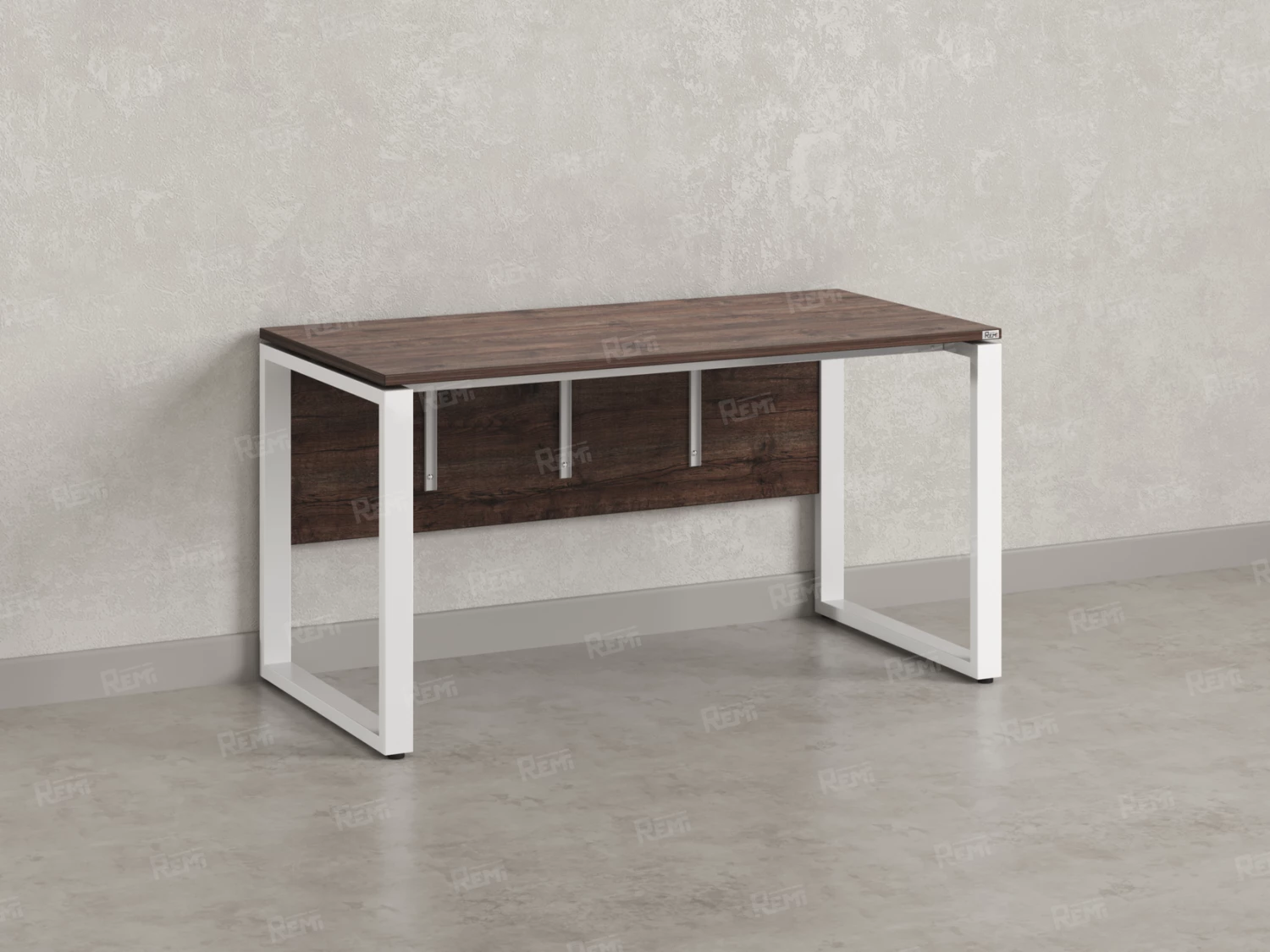 Стол прямой, О-опоры, экран ЛДСП,парящая стол-ца 1000x700x750 RM008-10x7 Дуб Апрельский шоколад/Белый
