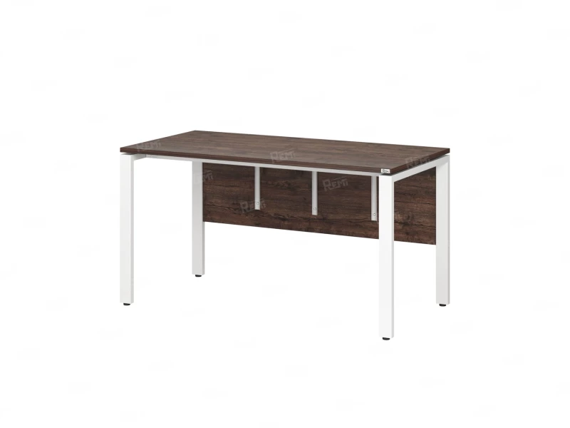 Стол прямой, П-опоры, экран ЛДСП,парящая стол-ца 1000x600x750 RM007-10x6 Дуб Апрельский шоколад/Белый