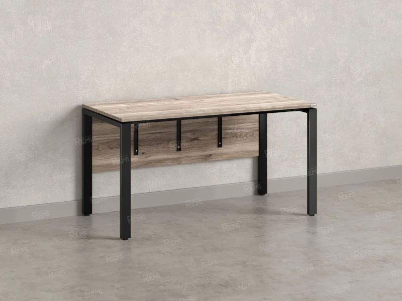 Стол прямой, П-опоры, экран ЛДСП,парящая стол-ца 1800x700x750 RM007-18x7 Дуб Маувелла/Черный