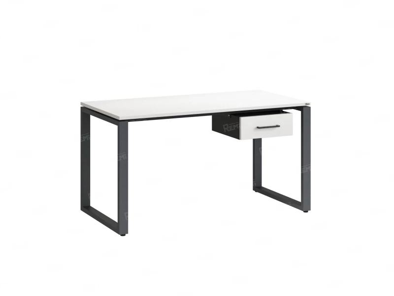 Стол прямой с подвесной тумбой, О-опора 1600x800x750 RM036-16x8 Белый/Серый