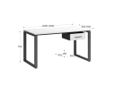 Стол прямой с подвесной тумбой, О-опора 1600x800x750 RM036-16x8 Белый/Серый