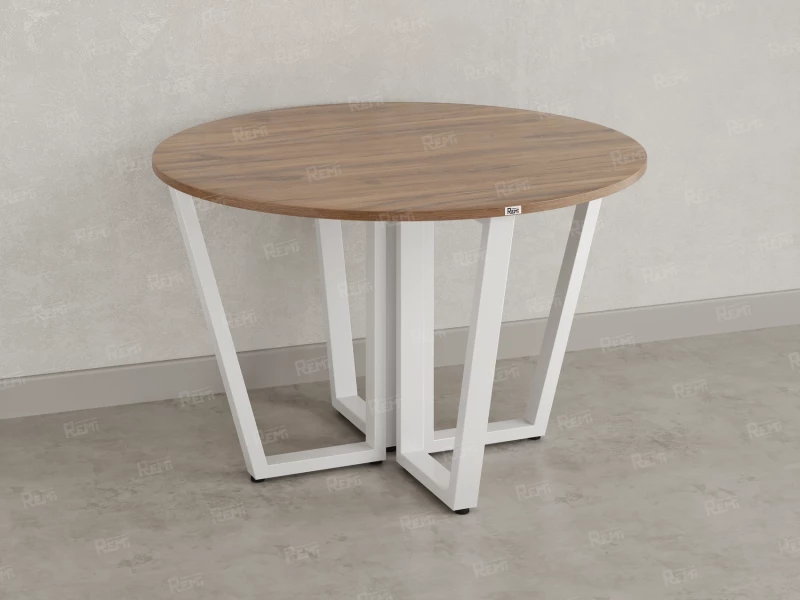 Круглый стол на U-образных опорах 1200x1200x750 RM188-12x12 Дуб Юстус/Белый