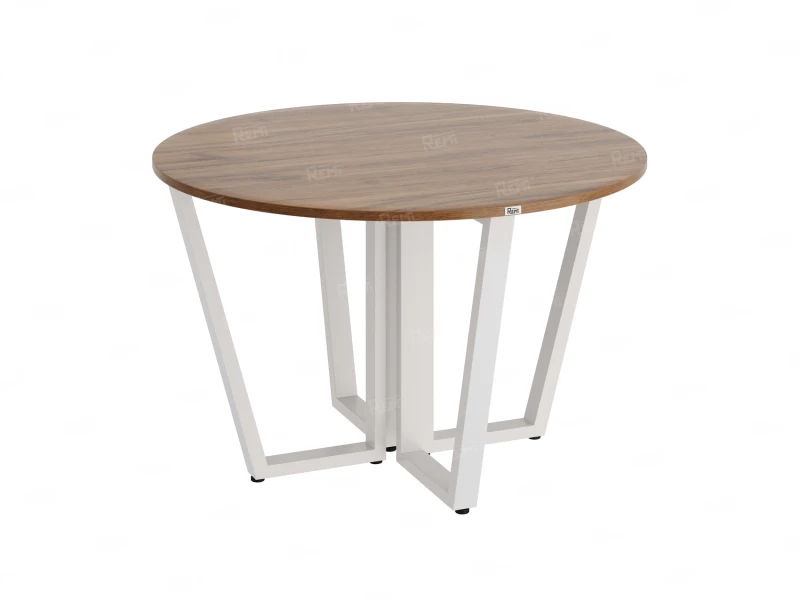 Круглый стол на U-образных опорах 1200x1200x750 RM188-12x12 Дуб Юстус/Белый