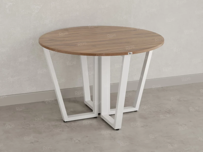 Круглый стол на U-образных опорах 1200x1200x750 RM188-12x12 Дуб Юстус/Белый