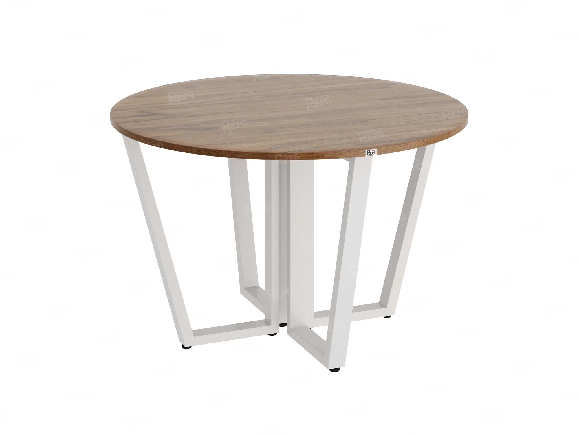 Круглый стол на U-образных опорах 1200x1200x750 RM188-12x12 Дуб Юстус/Белый