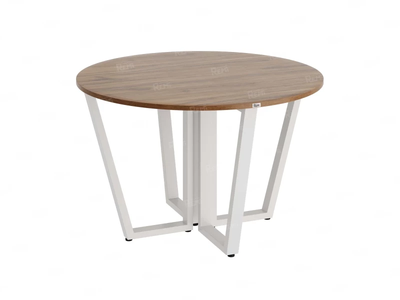 Круглый стол на U-образных опорах 1200x1200x750 RM188-12x12 Дуб Юстус/Белый