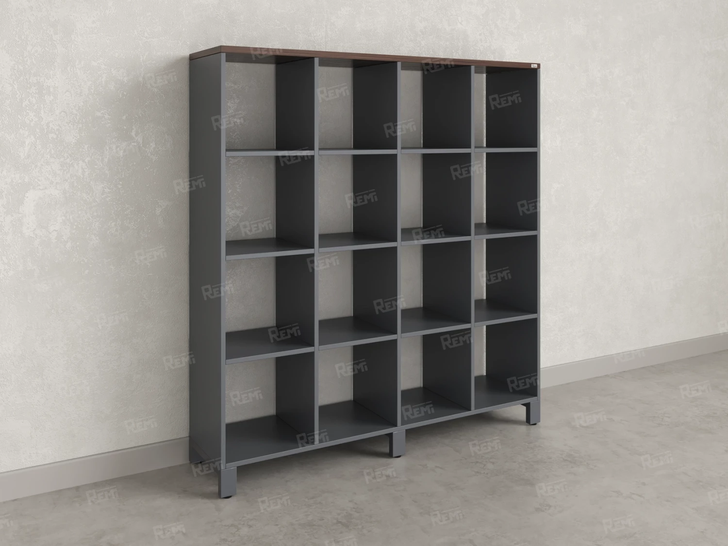 Стеллаж, 16 ячеек 1500х370х1620 RM140-15x37 Дуб Апрельский шоколад/Серый