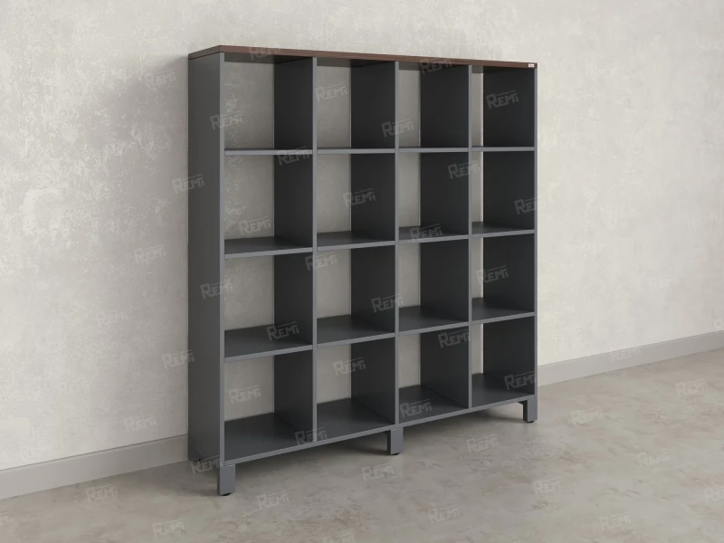 Стеллаж, 16 ячеек 1500х370х1620 RM140-15x37 Дуб Апрельский шоколад/Серый
