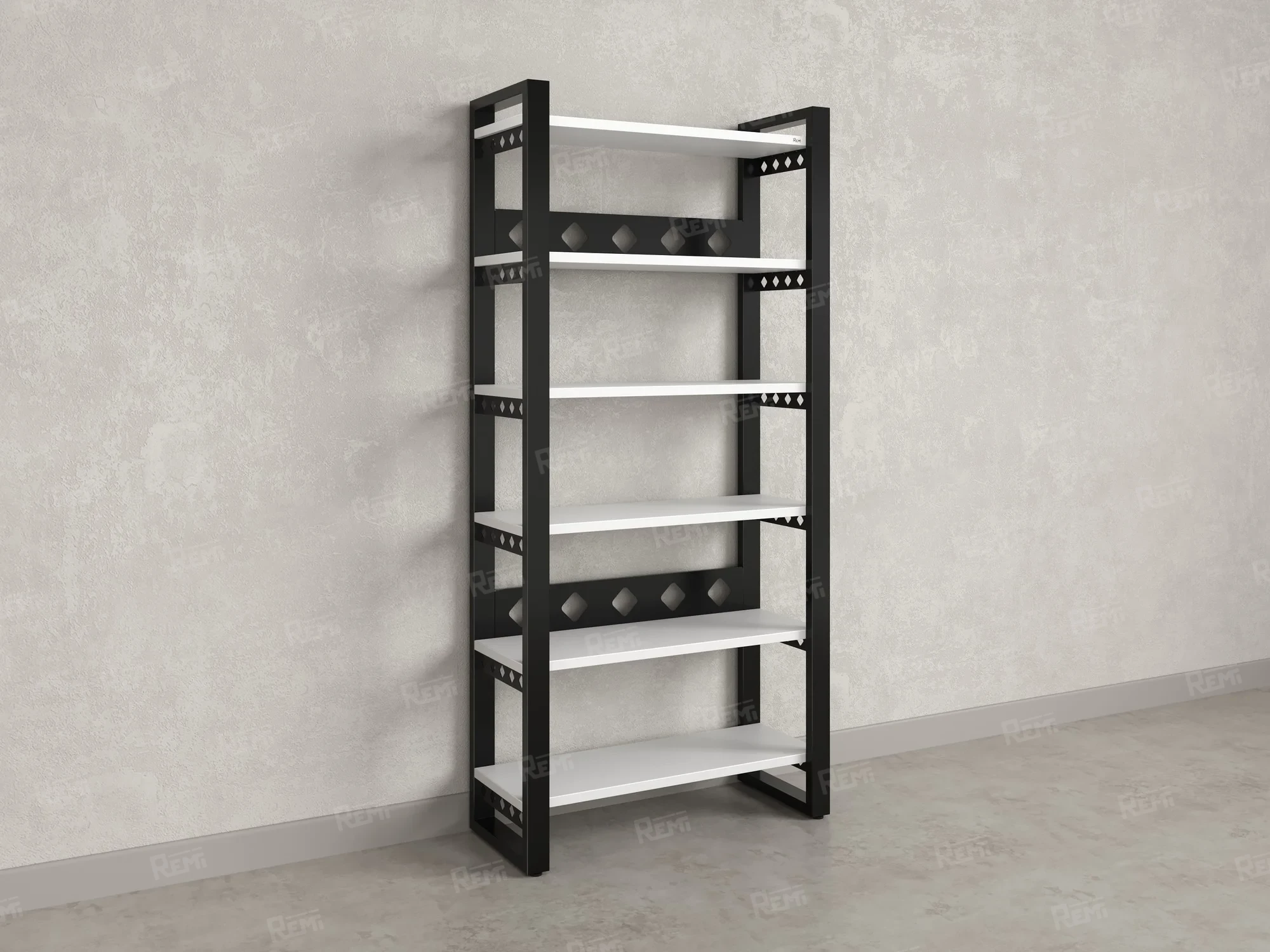 Стеллаж, 6 уровней 900x370x1920 RM132-90x37 Белый/Черный
