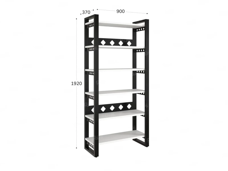 Стеллаж, 6 уровней 900x370x1920 RM132-90x37 Белый/Черный