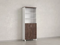 Шкаф комбинированный, 6 уровней 900x420x2200 RM154-90x41 Дуб Апрельский шоколад/Белый