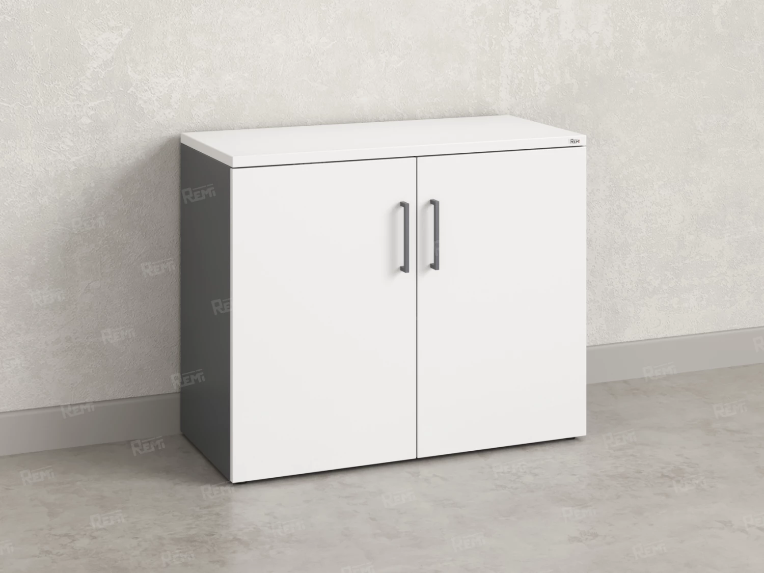 Шкаф низкий распашной, регулируемые опоры, 2 уровня 900x600x750 RM148-90x60 Белый/Серый