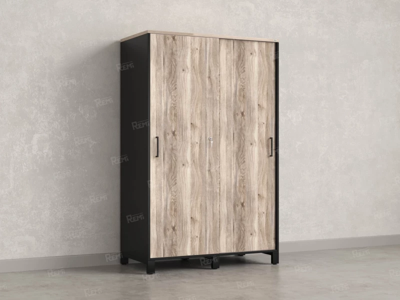 Шкаф-купе, штанга, 1 полка 1200x600x1900 RM163-90x60 Дуб Маувелла/Черный