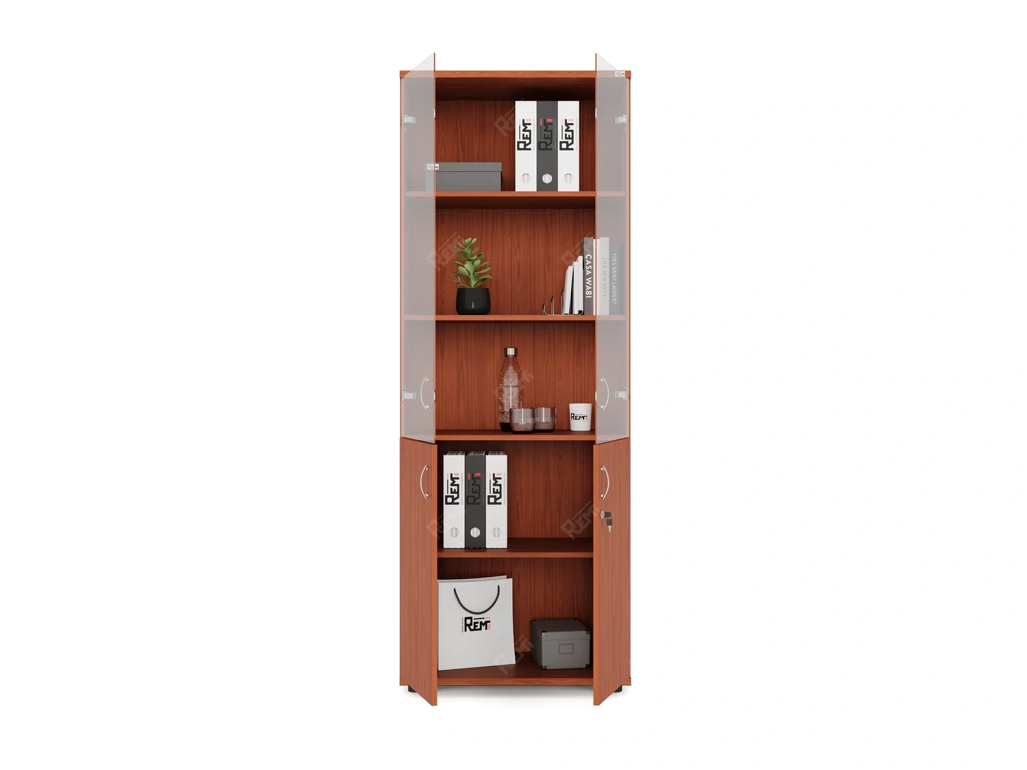 Шкаф комбинированный RLG039 700х350х1830 Орех Итальянский, Серия ЛАЙТ | LIGHT