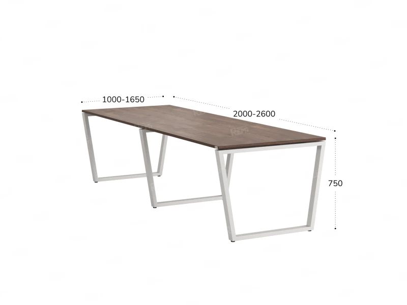 Cтол для переговоров, на V-обазном каркасе 2100x1450x750 RM082-210x145 Дуб Апрельский шоколад/Белый