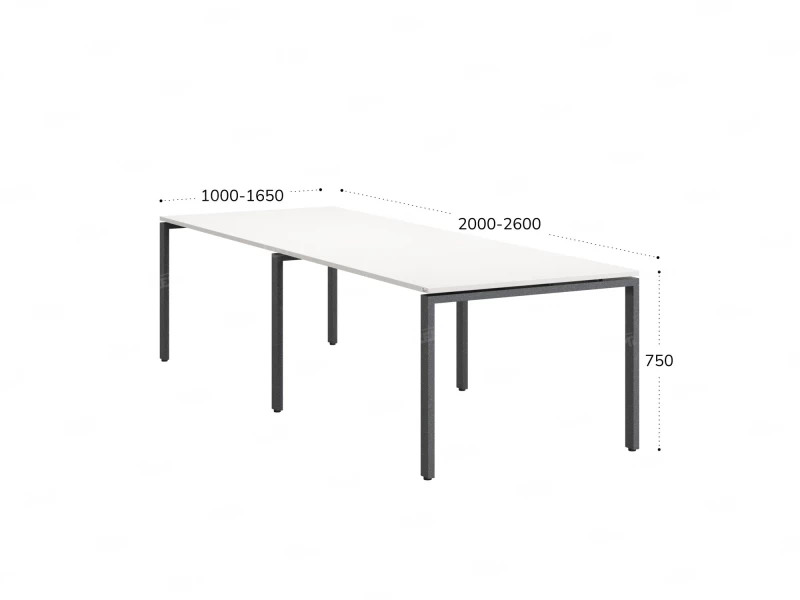 Cтол для переговоров, на П-образном каркасе 2100x1200x750 RM080-210x120 Белый/Серый