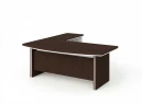 BRL RB070-180x200R Стол руководителя угловой R с тумбой 2 ящика 1800х2000х760 Венге/Белый