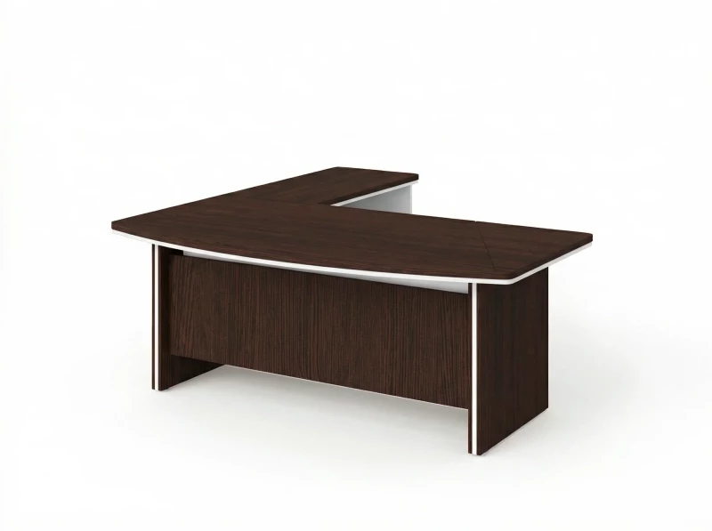 BRL RB070-180x200R Стол руководителя угловой R с тумбой 2 ящика 1800х2000х760 Венге/Белый