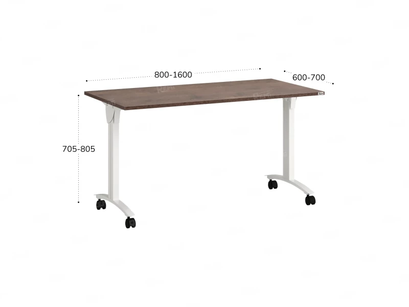 Стол складной, мобильный 1600x600x750 RM011-16x6 Дуб Апрельский шоколад/Белый