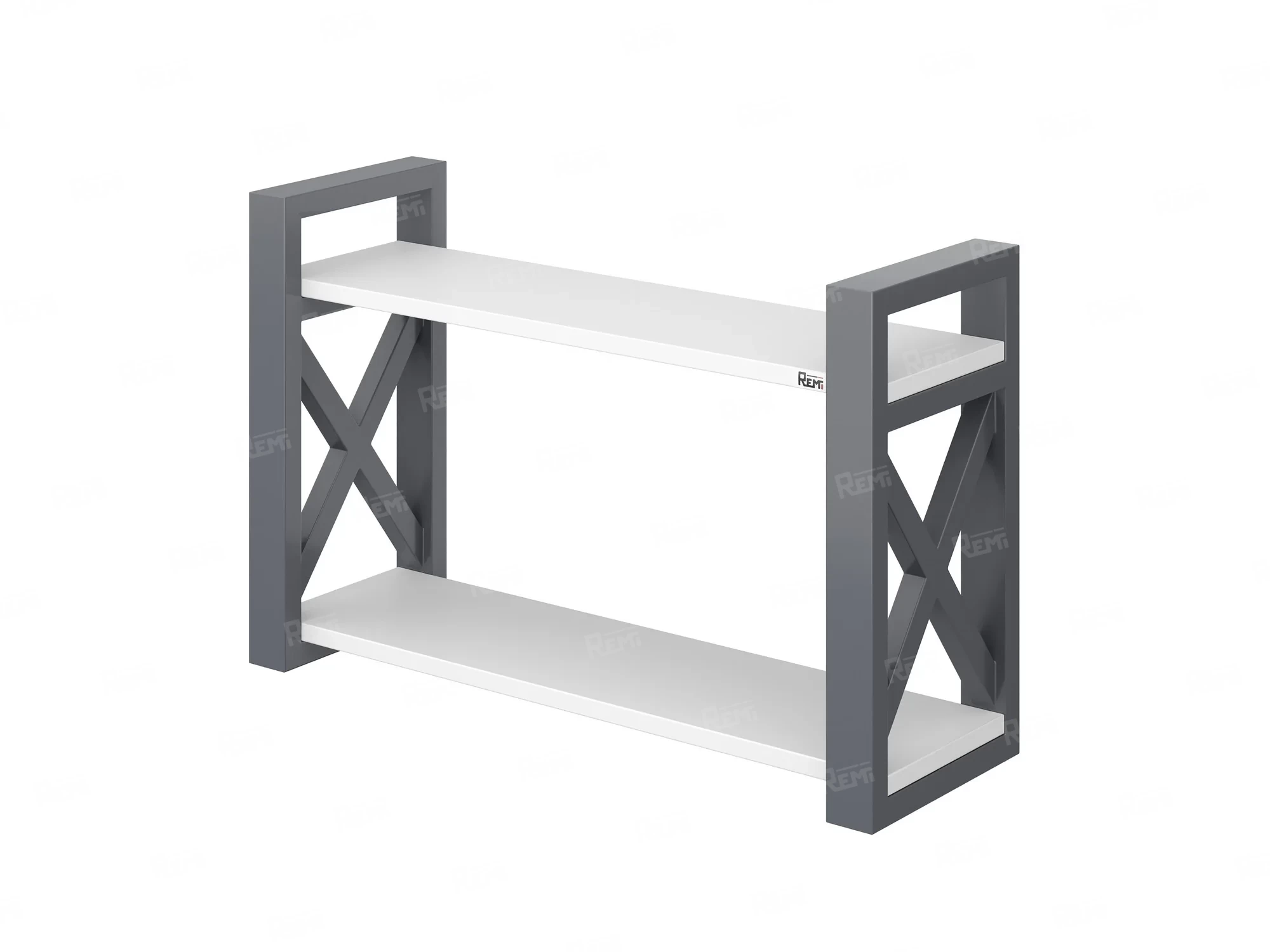 Полка настенная 900x200x500 RM196-90x20 Белый/Серый